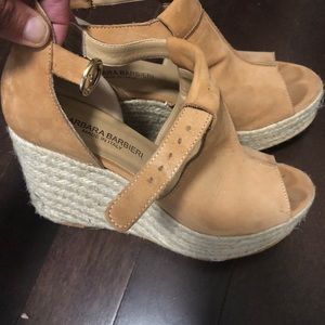 Tan wedge sandals
